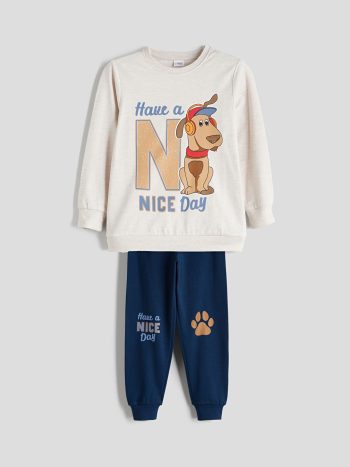 LCW Kids Printed Boy's Sweatshirt and Jogger Set