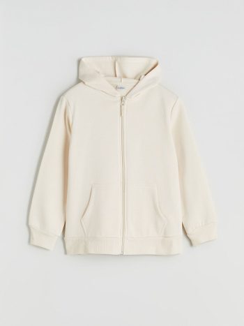 LCW Kids Beige Long Sleeve Girls Thick Zipper Sweatshirt