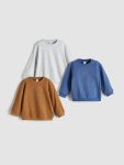 LCW babyMavi Crew Neck Basic Boys Sweatshirt 3-Pack