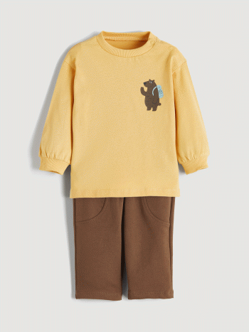 Printed Baby Boy Sweatshirt and Jogger Set