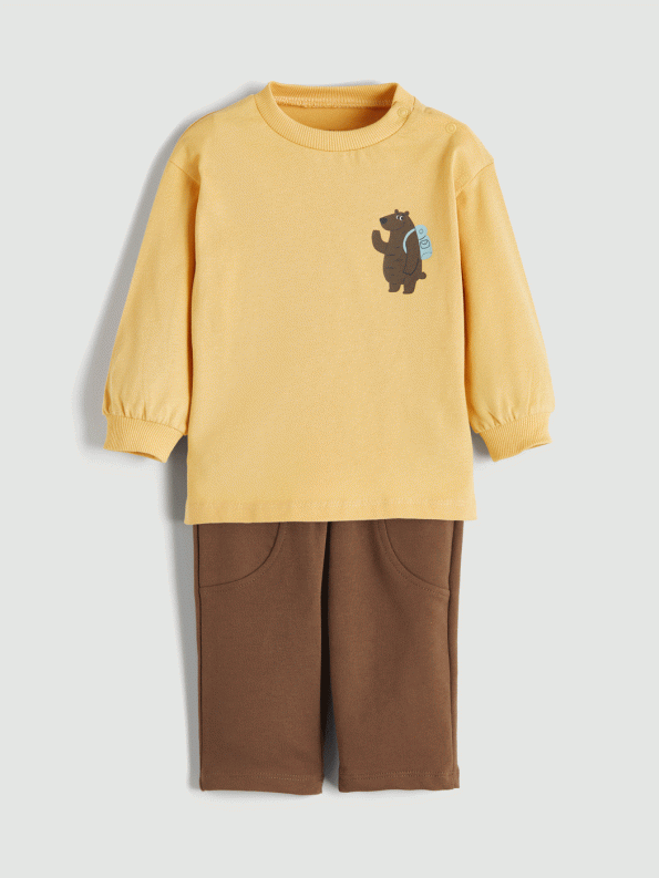 Printed Baby Boy Sweatshirt and Jogger Set