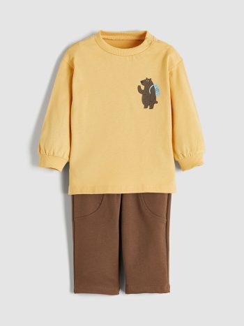 Printed Baby Boy Sweatshirt and Jogger Set