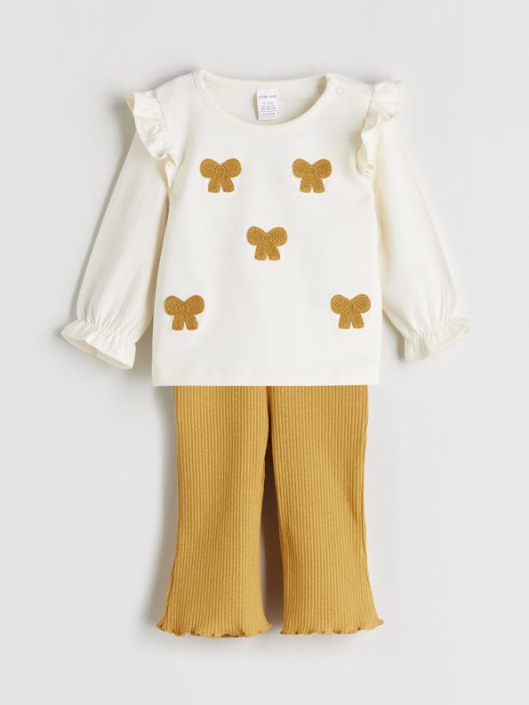 Minnie Mouse Printed Girls' Sweatshirt and Jogger Set
