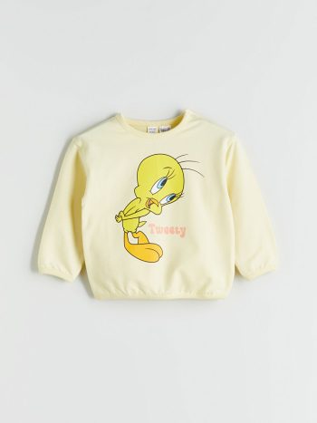 Printed Crew Neck Sweatshirt and Leggings Set for Baby Girls