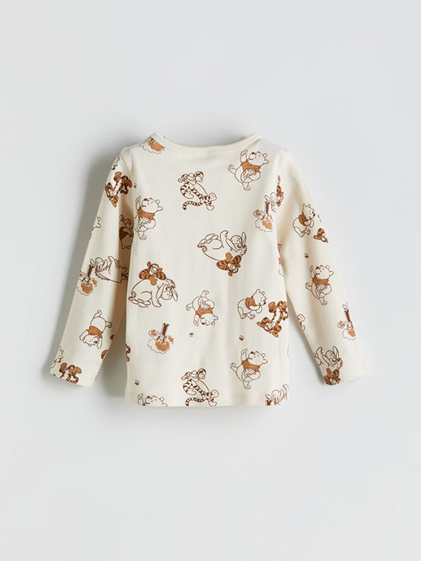 LCW Baby Beige Long Sleeve Winnie The Pooh Printed Baby Boys Pajama Set