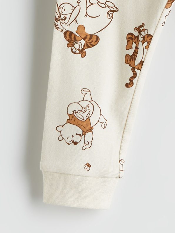 LCW Baby Beige Long Sleeve Winnie The Pooh Printed Baby Boys Pajama Set