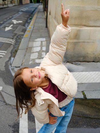 LCW Kids Beige Hooded Girls Puffer Jacket