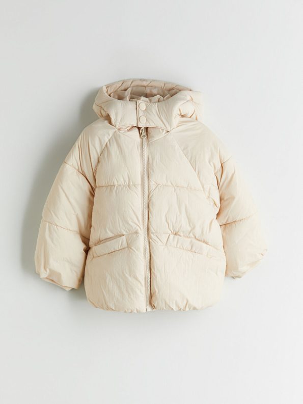 LCW Kids Beige Hooded Girls Puffer Jacket