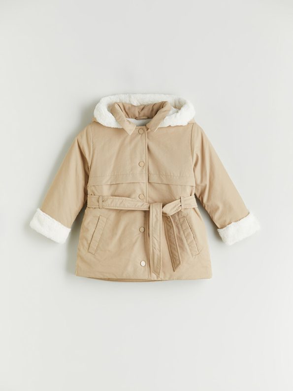 LCW Kids Beige Hooded Girls Jacket
