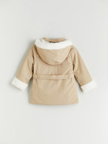 LCW Kids Beige Hooded Girls Jacket
