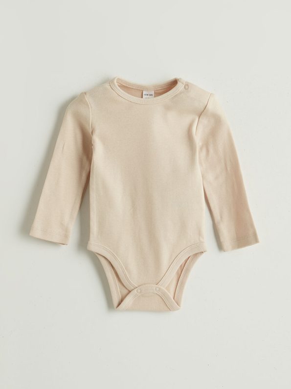 Beige Short Sleeve Baby Boy Bodysuit