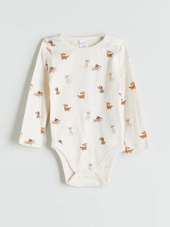 LCW Baby Beige Striped Baby Boy Bodysuit Set
