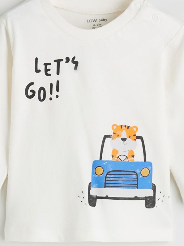 LCW Baby Beige Crew Neck Boys Sweatshirt and Jogger Set