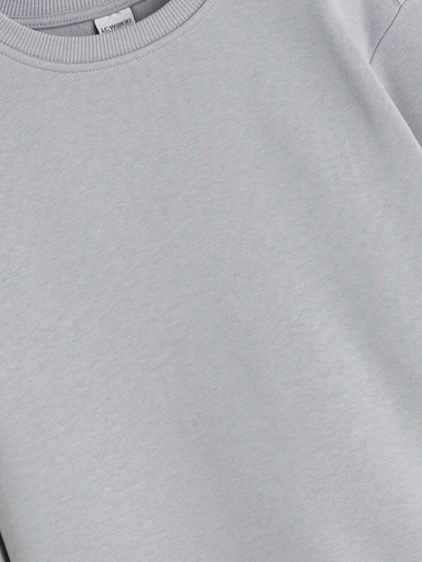 LCW Kids Gray Crew Neck Sweatshirt for Boys