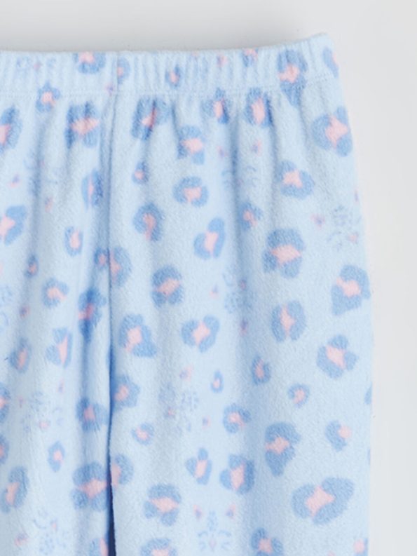 LCW Kids Pink Printed Crew Neck Pajama Set for Girls