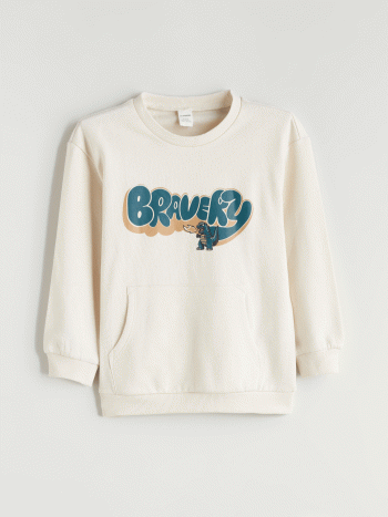 LCW Kids Beige Dinosaur Print Boys Sweatshirt