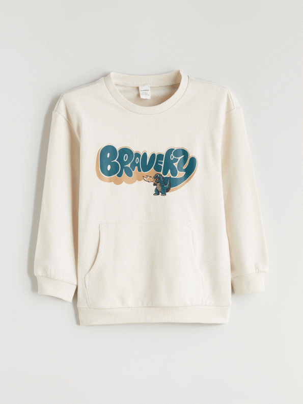 LCW Kids Beige Dinosaur Print Boys Sweatshirt