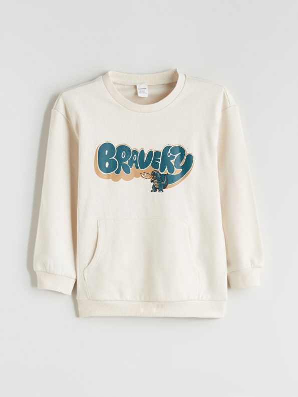 LCW Kids Beige Dinosaur Print Boys Sweatshirt