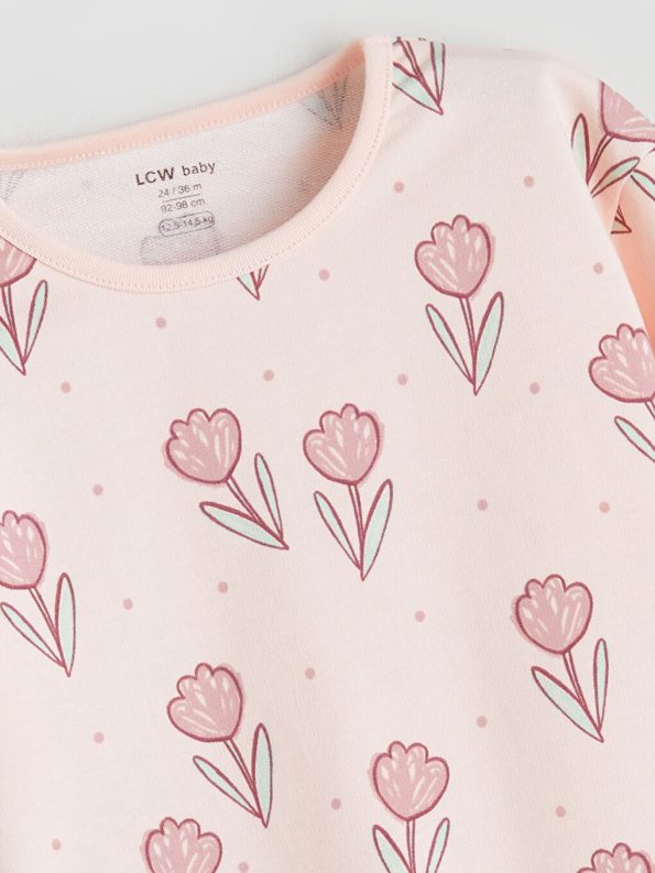 LC WAIKIKI Pink Printed Baby Girl Pajama Set