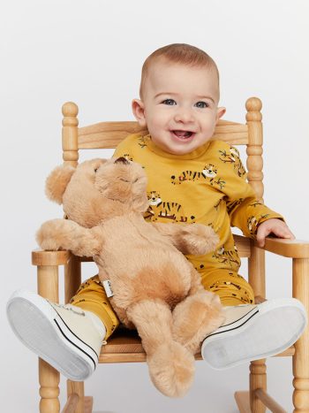 LC WAIKIKI Yellow Printed Boys' Baby Pajama Set