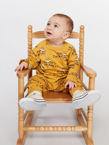 LC WAIKIKI Yellow Printed Boys' Baby Pajama Set