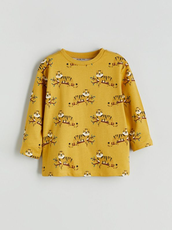 LC WAIKIKI Yellow Printed Boys' Baby Pajama Set