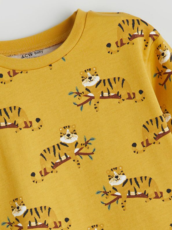 LC WAIKIKI Yellow Printed Boys' Baby Pajama Set