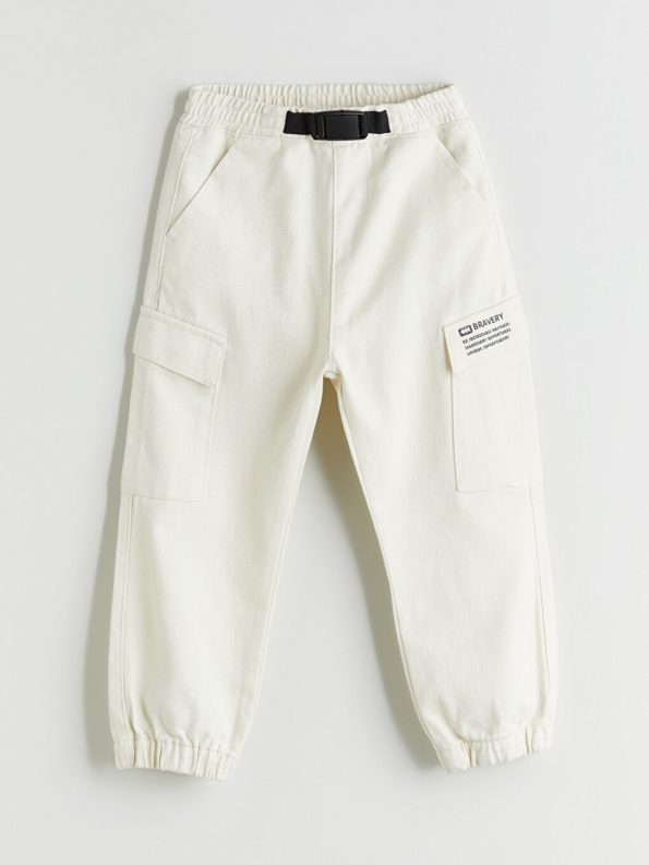 LCW Kids Beige Elastic Waist Boys Pants