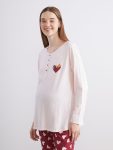 LCW DREAM Red Printed Maternity Pajama Set