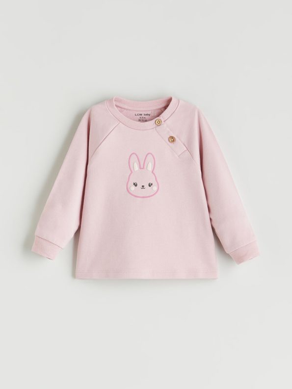 LCW Baby Pink Printed Girl's Pajama Set