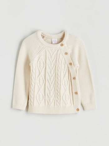 LCW Baby Cream Crew Neck Boys Sweater and Pants Set
