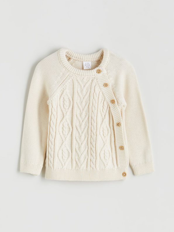LCW Baby Cream Crew Neck Boys Sweater and Pants Set