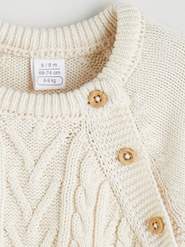 LCW Baby Cream Crew Neck Boys Sweater and Pants Set