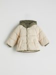 KANZ Beige Hooded Puffer Jacket for Baby Boys
