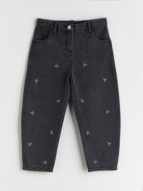 LCW Kids Adjustable Waist Black Girl's Jean Pants