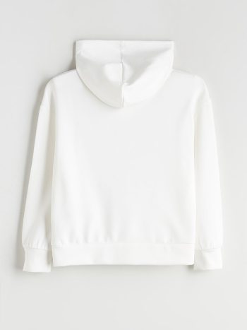 LCW Kids Cream Hooded Sweatshirt for Girls