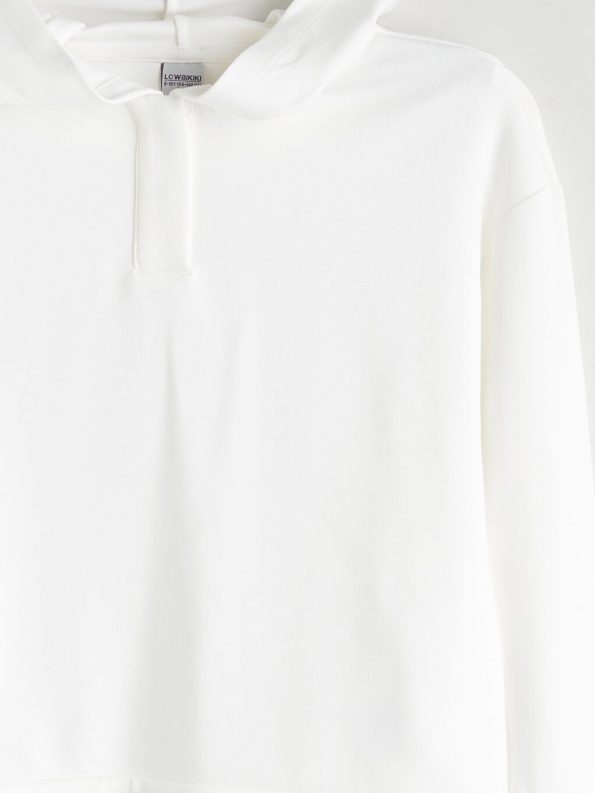 LCW Kids Cream Hooded Sweatshirt for Girls