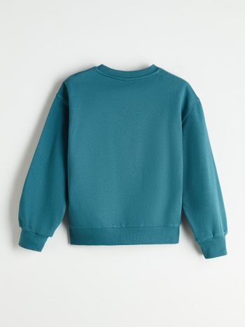 LCW Kids Petrol Crew Neck Girls Sweatshirt