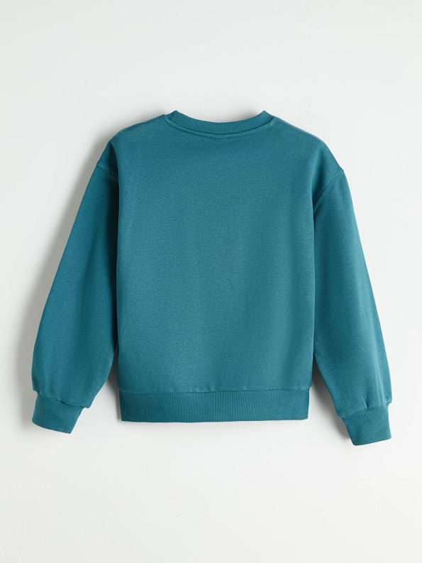LCW Kids Petrol Crew Neck Girls Sweatshirt