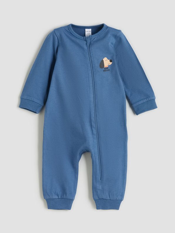 LCW Baby Beige Long Sleeve Crew Neck Baby Boy Bodysuit Set