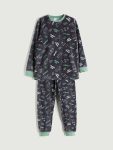 LCW Kids Grey Crew Neck Boys Pajama Set