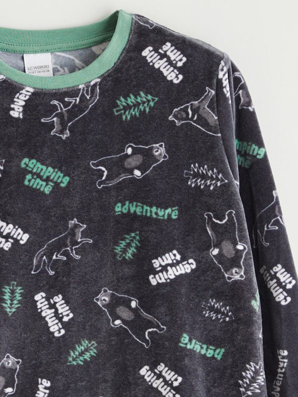 LCW Kids Grey Crew Neck Boys Pajama Set