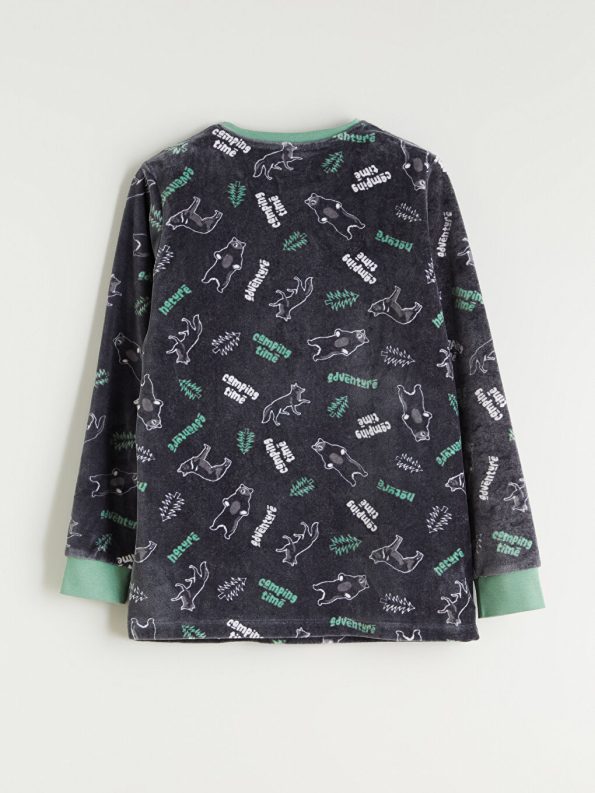 LCW Kids Grey Crew Neck Boys Pajama Set