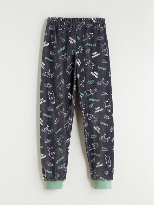 LCW Kids Grey Crew Neck Boys Pajama Set