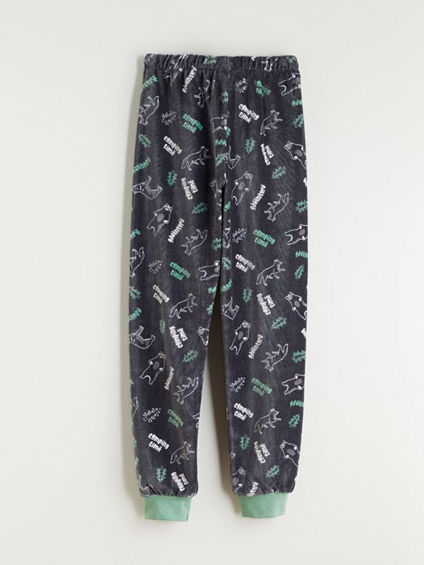LCW Kids Grey Crew Neck Boys Pajama Set