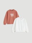 LCW Kids Cream Crew Neck Girl's Sweatshirt Set