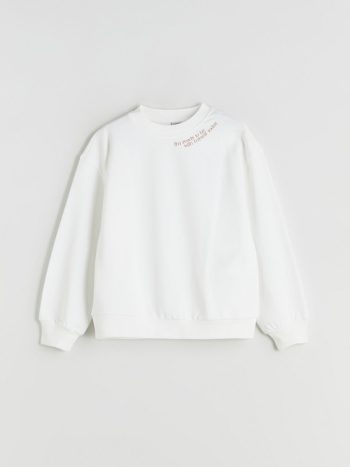 LCW Kids Cream Crew Neck Girl's Sweatshirt Set