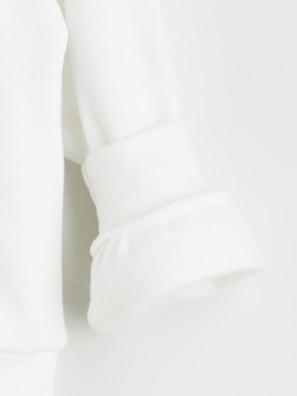 LCW Kids Cream Crew Neck Girl's Sweatshirt Set