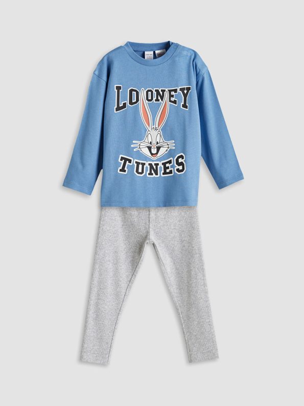 LCW babyMavi Bugs Bunny Printed Baby Boys T-Shirt and Pants Set
