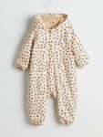 LCW Baby Beige Hooded Printed Girl Baby Astronaut Jacket